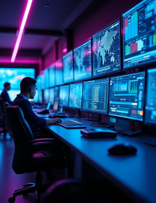 Professional logistics dispatch center interior