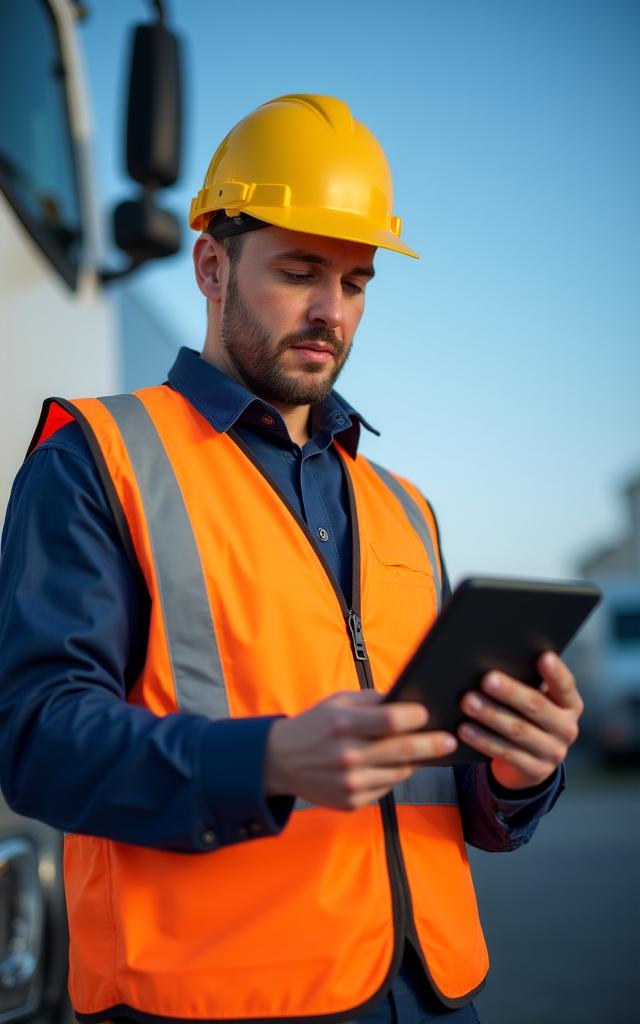 Professional freight driver check-in